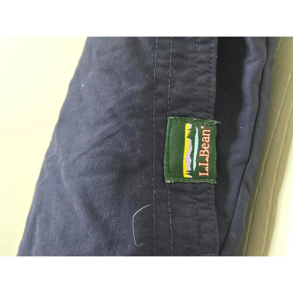 LL Bean Mens Supplex Nylon Pants Navy Blue Elastic Waist Hiking 516047 Large